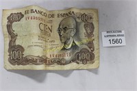 Bank Note El Banco De Espano Spain Cien Desetas