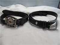 2pc Western Leather Belt & Buckle Sets