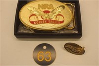 NRA Golden Eagles Belt Buckle w/Pin