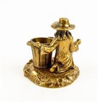 Kneeling Girl & Basket Figural Match Holder