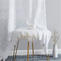 Lace Crochet: 2 Curtain Panels (54x84 White)
