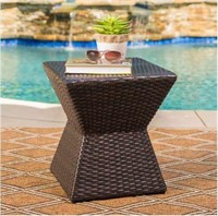 N4912 Square Faux Rattan Outdoor Patio Side Table