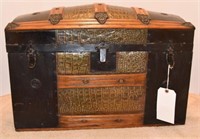Lot #4163 - Antique dome top trunk refinished