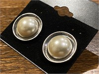 Sterling Silver Faux Pearl Earrings
