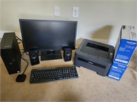 Dell Desktop Computer, Brother Printer Lot