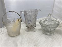 Var Glassware Ice Bucket Candy Dish w/Lid
