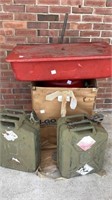 Auto Parts cleaner tanks and 2 Army Gas cans