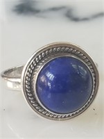 New Sterling Silver Lapis Ring Sz 7