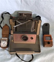 Polaroid Land Camera & 2 Light Meters