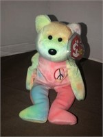 TY Beanie Baby Peace with case