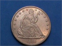 1880 SEATED LIBERTY SILVER HALF DOLLAR