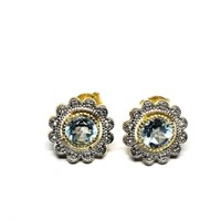 Silver Blue Topaz(1.8ct) Earrings