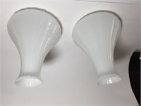 Milk Glass Shades 8" H x 5.5" Clamp Diameter