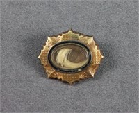 Victorian Gold Filled Memento Mori Brooch