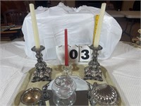 Silver-plate Candle Holder Lot