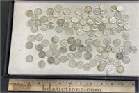 100 US Silver Dimes Coins Lot Collection