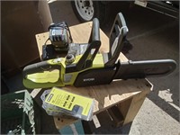RYOBI 18v chainsaw+chains+battery & charger