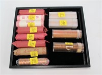 12- Rolls of Lincoln cents, 1970's-1980's solid