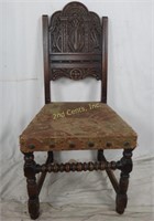 Antique Carved Back Wood Chair