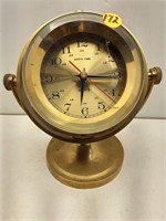 SOLID BRASS SHIPS QUARTZ CLOCK WORKING 8" TALL