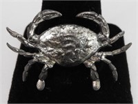 Lot #5021 - Sterling silver figural crab pin
