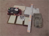 Misc. Items - envelopes, paper, light bulb, CD