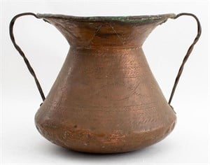 Hammered Copper and Brass Spittoon, ca. 1900