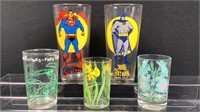 Assorted Vintage Glasses Including Batman &