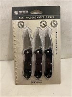 (6x bid)Tactical 3pk Mini Folding Knife