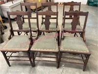 (6) Victorian walnut chairs (matching) 1880's