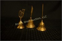 Set of Three Gold Bells