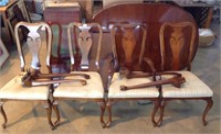 Queen Anne style cherry dining table and chairs