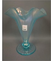 Fenton Stretch #573 6 Ruffled Ribbed Optic Vase –