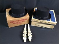 Vintage top hats and candles