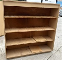 Pressboard and Plywood Shelving Unit. 61" x 18"