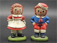 Porcelain Raggedy Ann & Andy Doll Figurines