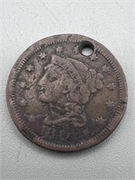 1846 Large Cent w/ Hole