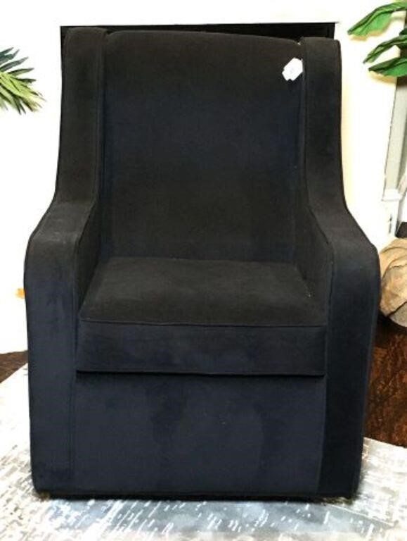 Black Velvet Swivel Rocker