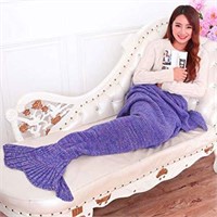 Mermaid Tail Blanket Knitted Crochet Soft Sleeping