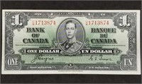 1937 Canada $1 Banknote, High Grade