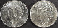 (2) 1922-D PEACE DOLLARS AU/BU