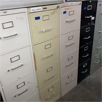 4 file cabinets 3 tan/1 blk