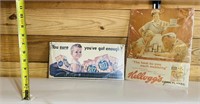 Vintage Cardboard Kellogg’s & Ritz Signs