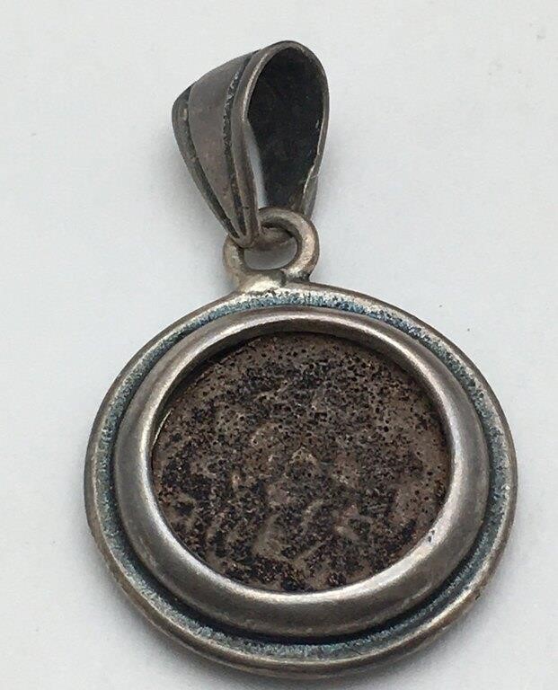 Ancient Roman Coin In Sterling Case