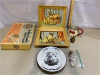 Cat Collectables, brass mouse & Bamboo