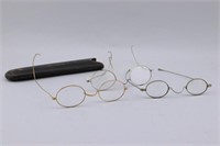 3 Pair Antique Glasses Spectacles