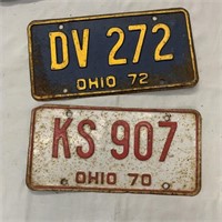 2- Ohio License Plates 72' & 70'