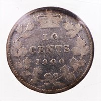 Canada 1900 Silver 10 Cents G4 ICCS Sterling Silve