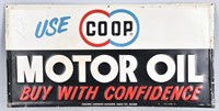 USE COOP MOTOR OIL TIN SIGN