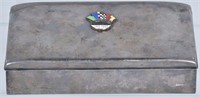 ANSTED CORP SILVER CIGAR BOX w/ RACING FLAGS